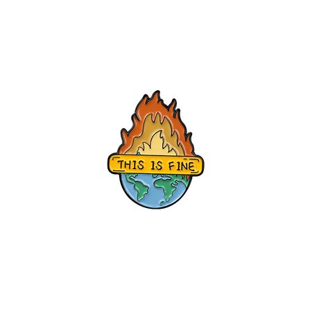 Значок This is fine Мир в огне