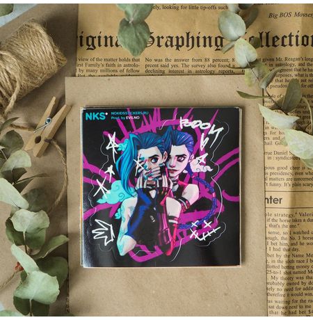 Наклейка Лига Легенд: Аркейн - Джинкс (Arcane - Jinx), стикер NKS card