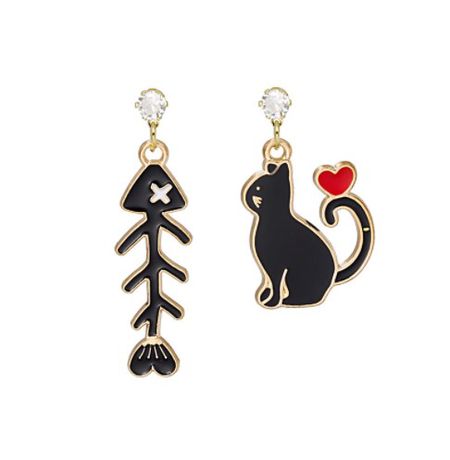 Серьги Котик и рыба