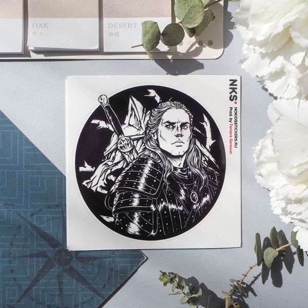 Наклейка Ведьмак - Геральт (Witcher Генри Кавилл), стикер NKS card