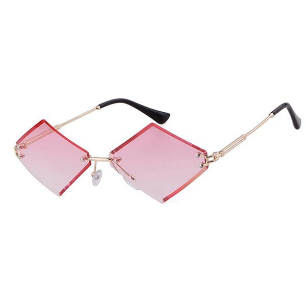 Очки ромб розово-прозрачные линзы
