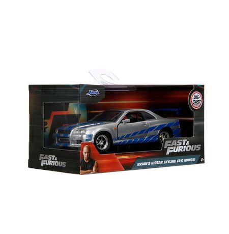 Коллекционная металлическая (Die Cast) модель Brian's Nissan Skyline GTR R34 1:32 (Fast & Furious)