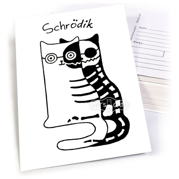 Почтовая открытка Кот - Шрёдик Let's Cat