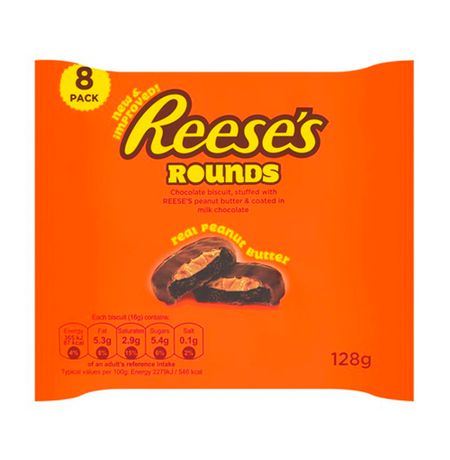 Reese's Rounds 8 packs шоколадные печеньки с арахисовой пастой 128 гр