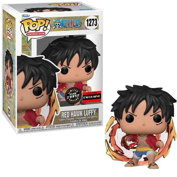 Фигурка Funko POP! One Piece - Луффи Красный Ястреб (Luffy Red Hawk) AAA Anime Exc GITD CHASE