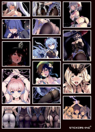 Набор стикеров Геншин Импакт Hot (Gеnshin Impact) STICKERS.ONE