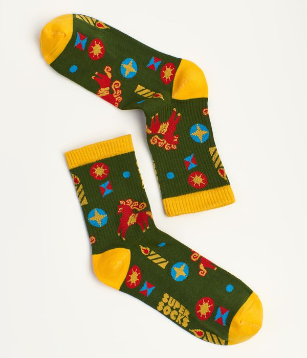 Носки SUPER SOCKS Коняшка зеленые (размер 35-40)