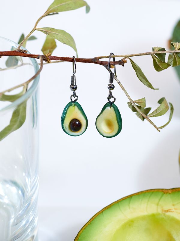 Серьги Авокадо половинки