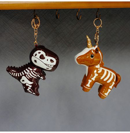 Брелок Скелет динозавра, светится в темноте изображение 3