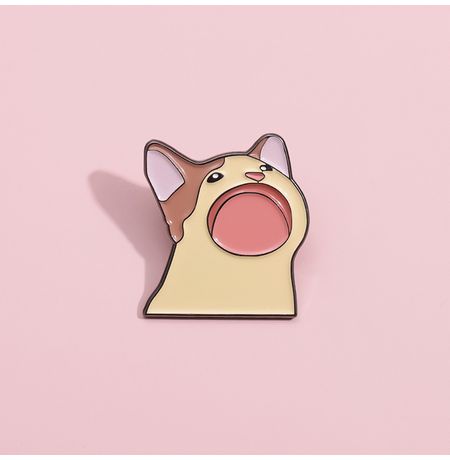 Значок Кот кричит (пин, металл)