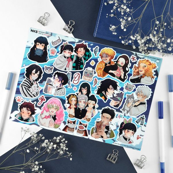 Набор стикеров Клинок рассекающий демонов - 2 (Demon Slayer) No kid's