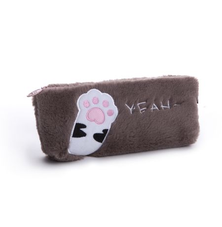 Пенал Пушистый Лапка кота, коричневый