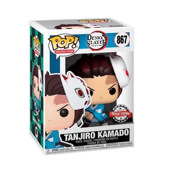 Фигурка Funko POP! Клинок рассекающий демонов - Танджиро Камадо с маской Эксклюзив (Tanjiro Kamado)