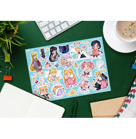Набор стикеров Сейлор Мун (Sailor Moon)