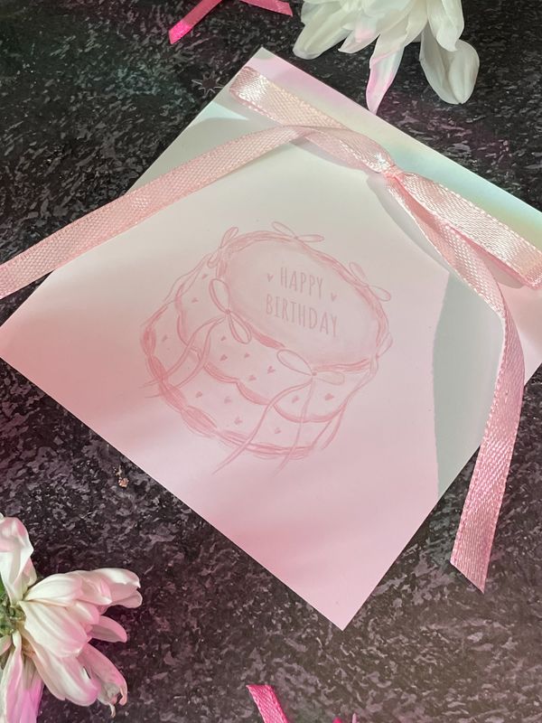 Открытка Happy Birthday 10х10 Катей в домике