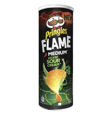 Чипсы Pringles Medium Kickin Sour Cream (острые, сметана и лук)