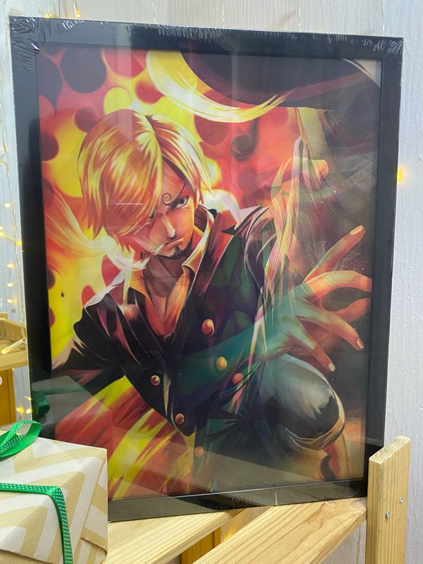 3D картина Ван Пис - Луффи, Санджи и Зоро 32х42 см (One Piece)