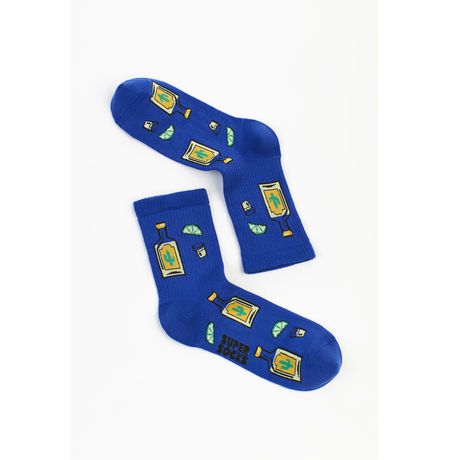 Носки SUPER SOCKS Текила и Лайм, голубой (размер 35-40)