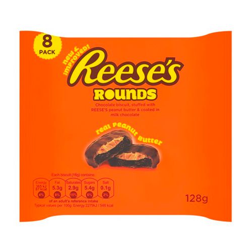 Reese's Rounds 8 packs шоколадные печеньки с арахисовой пастой 128 гр