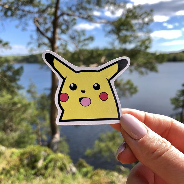 Стикер Пикачу Мем STICKERS.ONE
