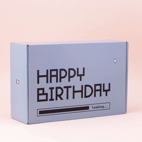 Коробочка сборная Happy Birthday, blue (28х18,5х9,5 см)