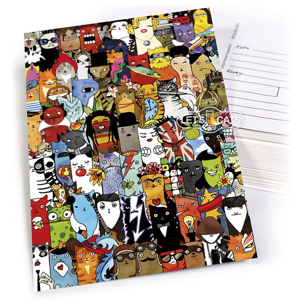 Почтовая открытка Очень много котиков Let's Cat