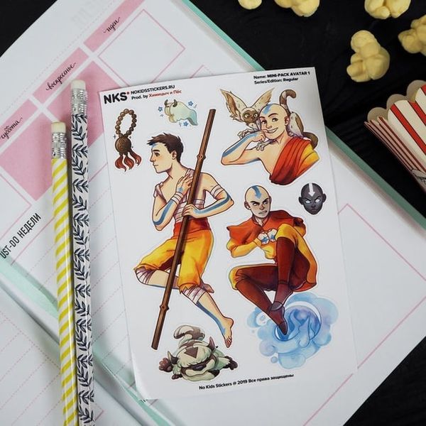 Наклейки Аватар - Аанг (Avatar), стикеры NKS Mini