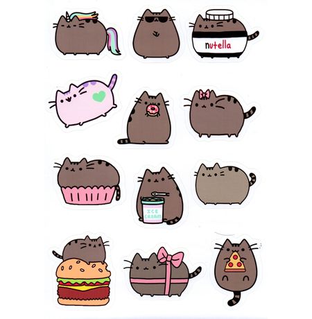 Набор стикеров Кот Пушин (Pusheen Cat)