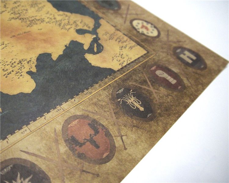 Постер Игра Престолов: карта (Game Of Thrones) изображение 2