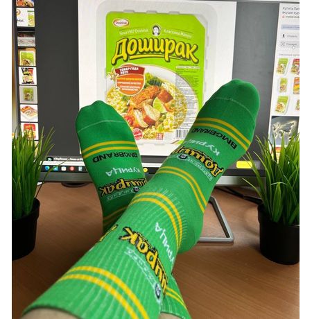 Носки Дошик Курица (размер 40-45), зеленый, BOOOMERANGS