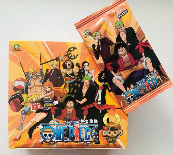 Коллекционные карточки One Piece Тир 2 - 5 штук в бустере (Большой Куш) от Frog