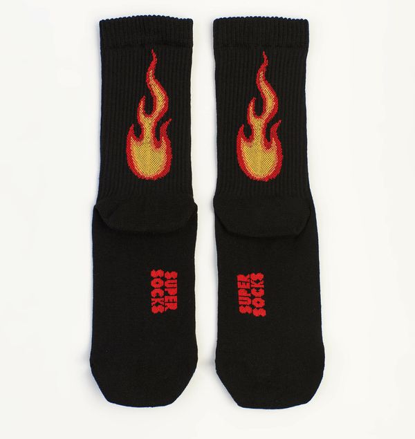 Носки SUPER SOCKS Пламень, черные (размер 35-40)