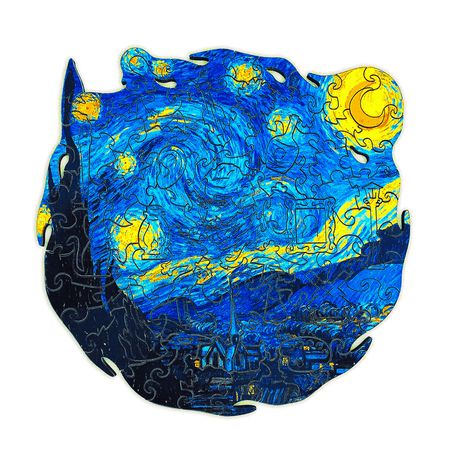 Пазл Ван Гог - Звездная ночь, деревянные WOODZLE изображение 3