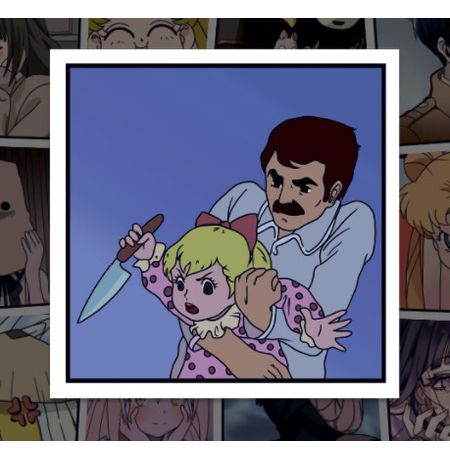 Стикер Девочка с ножом STICKERS.ONE