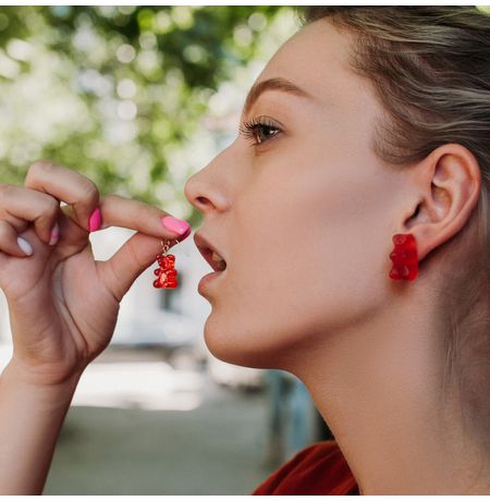 Серьги Мармеладные мишки, оранжевый изображение 2