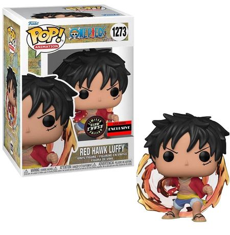 Фигурка Funko POP! One Piece - Луффи Красный Ястреб (Luffy Red Hawk) AAA Anime Exc GITD CHASE