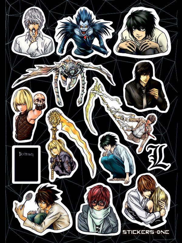 Набор стикеров Тетрадь смерти (Death Note)