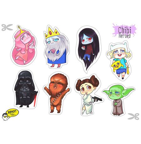 Набор наклеек Chibi Heroes