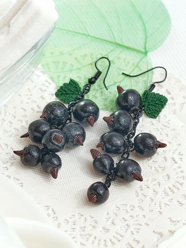 Серьги Черная смородина изображение 2