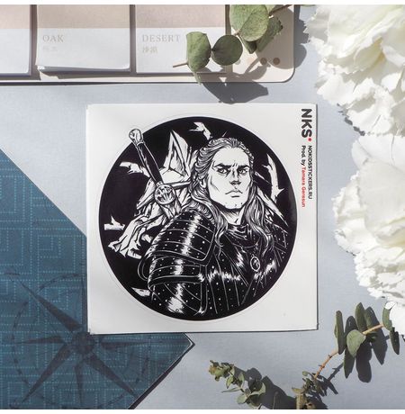 Наклейка Ведьмак - Геральт (Witcher Генри Кавилл), стикер NKS card