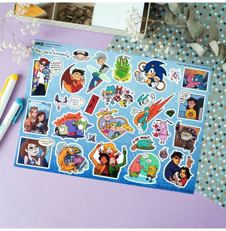 Наклейки Мультфильмы нулевых (Cartoons), стикеры NKS