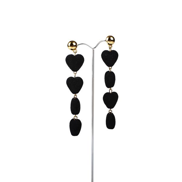 Серьги Сердечки бархатные изображение 2