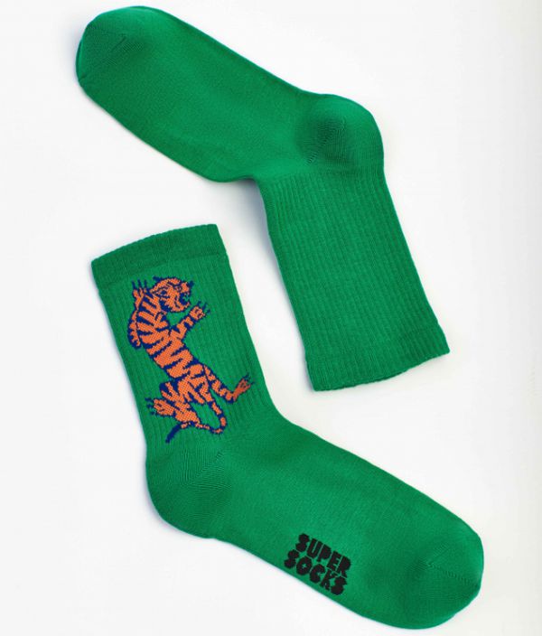 Носки SUPER SOCKS Восточный тигр, зеленый (размер 35-40) изображение 2