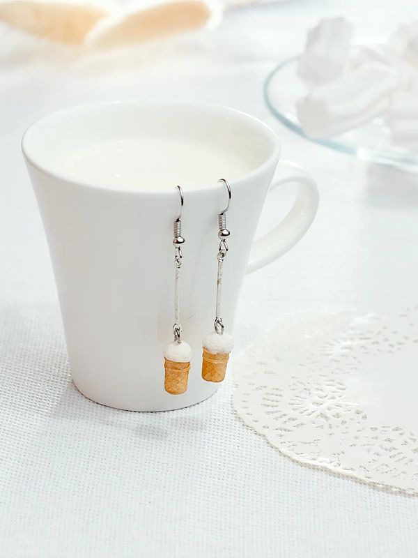 Серьги Вафельный стаканчик изображение 3