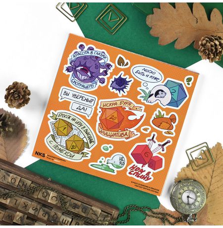Наклейки Dungeons & Dragons - Дайсы, стикеры NKS Q-Pack