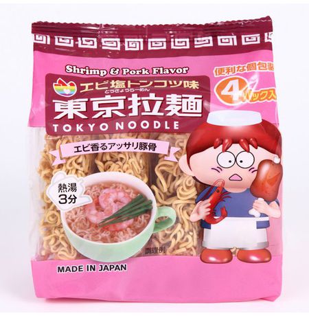 Лапша Tokyo Ramen с креветкой по токийски на мясном бульоне 4 порции Япония 120Г изображение 2