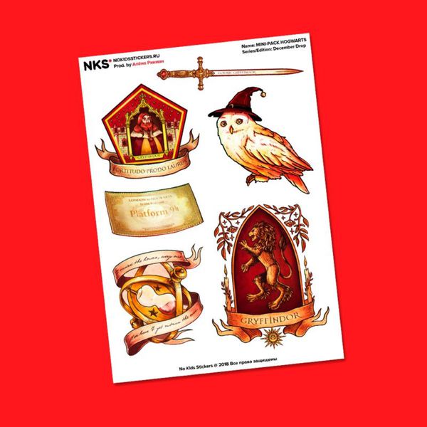 Набор стикеров Гарри Поттер: Гриффиндор