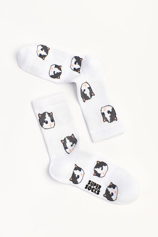 Носки SUPER SOCKS Кот Not hehe/hehe паттерн  (размер 40-45)