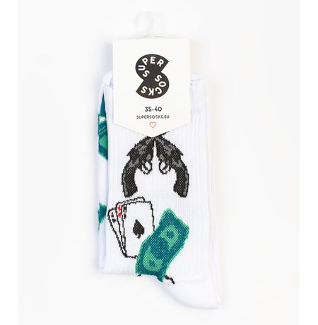 Носки SUPER SOCKS Карты, Деньги, 2 Ствола (размер 35-40) изображение 2