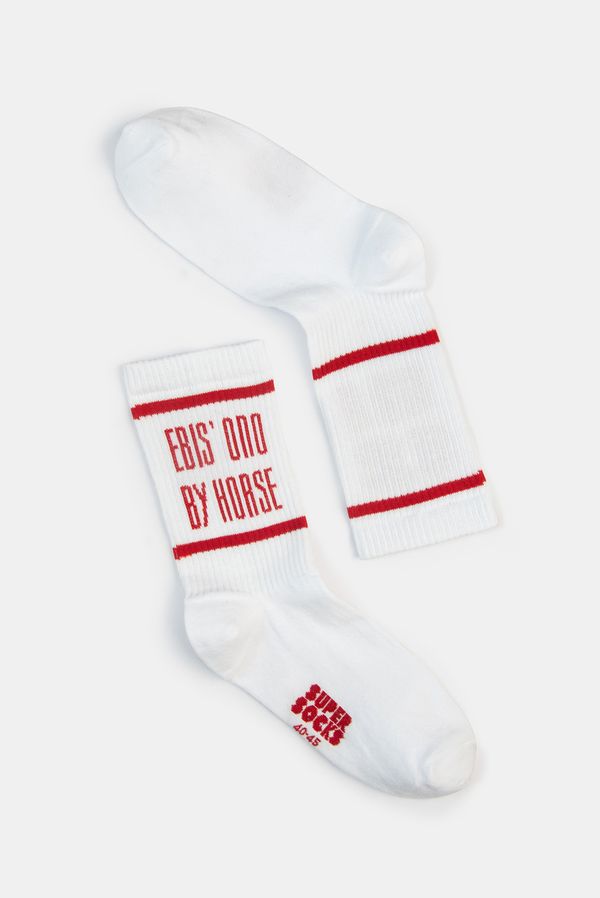 Носки SUPER SOCKS ebis ono by horse белые (размер 40-45) изображение 2